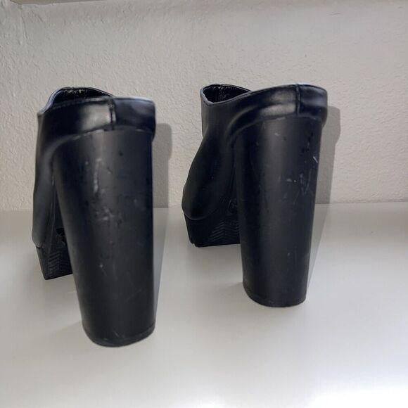 Qupid Y2K Peep Toe Chunky Platform Heeled Sandals Whimsygoth Grunge Black Sz 8 - Picture 6 of 10